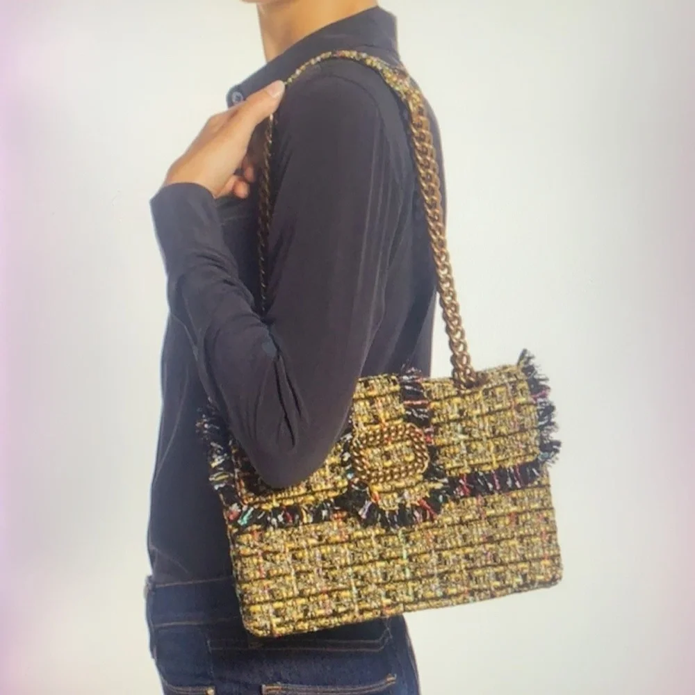 Kurt Geiger London Kensington Mayfair Tweed Shoulder Bag - Picture 3 of 11